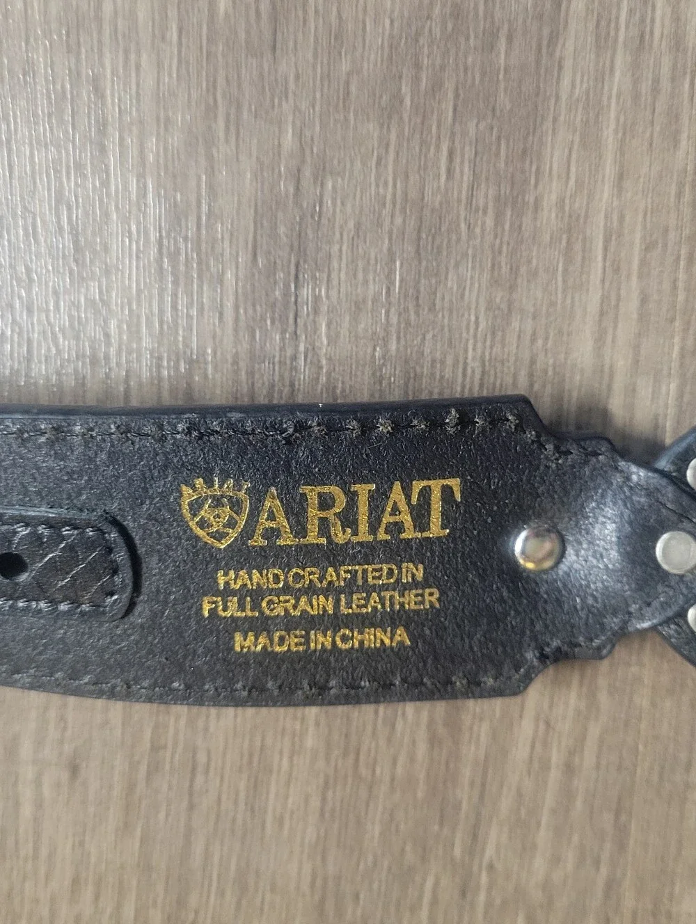 2007 Ariat Western Womens Belt Leather Crystals Buckle Black Size 34/85